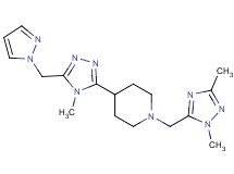 1-[(1,3-dimethyl-1H-1,2,4-triazol-5-yl)methyl]-4-[4-methyl-5-(1H-pyrazol-1-ylmethyl)-4H-1,2,4-triazol-3-yl]piperidine