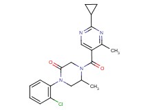1-(2-chlorophenyl)-4-[(2-cyclopropyl-4-methyl-5-pyrimidinyl)carbonyl]-5-methyl-2-piperazinone