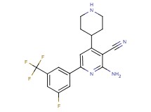 2-amino-6-[3-fluoro-5-(trifluoromethyl)phenyl]-4-piperidin-4-ylnicotinonitrile