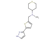 N-methyl-N-{[5-(1H-pyrazol-3-yl)-2-thienyl]methyl}tetrahydro-2H-thiopyran-4-amine