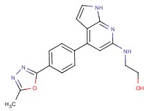 2-({4-[4-(5-methyl-1,3,4-oxadiazol-2-yl)phenyl]-1H-pyrrolo[2,3-b]pyridin-6-yl}amino)ethanol