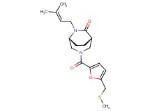 (1S*,5R*)-6-(3-methylbut-2-en-1-yl)-3-{5-[(methylthio)methyl]-2-furoyl}-3,6-diazabicyclo[3.2.2]nonan-7-one