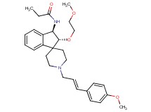 N-{(2R*,3R*)-2-(2-methoxyethoxy)-1'-[(2E)-3-(4-methoxyphenyl)-2-propen-1-yl]-2,3-dihydrospiro[indene-1,4'-piperidin]-3-yl}propanamide