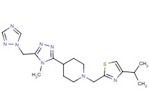 1-[(4-isopropyl-1,3-thiazol-2-yl)methyl]-4-[4-methyl-5-(1H-1,2,4-triazol-1-ylmethyl)-4H-1,2,4-triazol-3-yl]piperidine