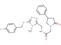 N-({5-[(4-fluorobenzyl)thio]-4-methyl-4H-1,2,4-triazol-3-yl}methyl)-2-(2-oxo-4-phenyl-1-pyrrolidinyl)acetamide