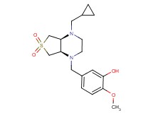 5-{[(4aS*,7aR*)-4-(cyclopropylmethyl)-6,6-dioxidohexahydrothieno[3,4-b]pyrazin-1(2H)-yl]methyl}-2-methoxyphenol