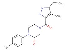 4-[(3-ethyl-4-methyl-1H-pyrazol-5-yl)carbonyl]-1-(4-methylphenyl)-2-piperazinone