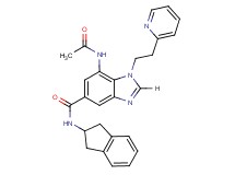 7-(acetylamino)-N-(2,3-dihydro-1H-inden-2-yl)-1-[2-(2-pyridinyl)ethyl]-1H-benzimidazole-5-carboxamide