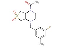 (4aR*,7aS*)-1-acetyl-4-(3-fluoro-5-methylbenzyl)octahydrothieno[3,4-b]pyrazine 6,6-dioxide