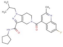 N-cyclopentyl-5-[(7-fluoro-2-methyl-4-quinolinyl)carbonyl]-1-isobutyl-4,5,6,7-tetrahydro-1H-pyrazolo[4,3-c]pyridine-3-carboxamide