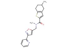 N,5-dimethyl-N-{[3-(2-pyridinyl)-5-isoxazolyl]methyl}-4,5,6,7-tetrahydro-1-benzothiophene-2-carboxamide