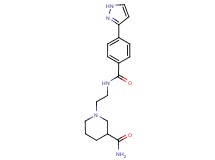 1-(2-{[4-(1H-pyrazol-3-yl)benzoyl]amino}ethyl)-3-piperidinecarboxamide