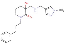 3-hydroxy-3-({[(1-methyl-1H-pyrazol-4-yl)methyl]amino}methyl)-1-(3-phenylpropyl)piperidin-2-one