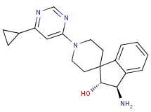 (2R*,3R*)-3-amino-1'-(6-cyclopropyl-4-pyrimidinyl)-2,3-dihydrospiro[indene-1,4'-piperidin]-2-ol