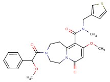 9-methoxy-3-[methoxy(phenyl)acetyl]-N-methyl-7-oxo-N-(3-thienylmethyl)-1,2,3,4,5,7-hexahydropyrido[1,2-d][1,4]diazepine-10-carboxamide