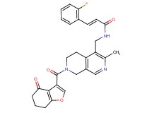 (2E)-3-(2-fluorophenyl)-N-({3-methyl-7-[(4-oxo-4,5,6,7-tetrahydro-1-benzofuran-3-yl)carbonyl]-5,6,7,8-tetrahydro-2,7-naphthyridin-4-yl}methyl)acrylamide