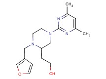 2-[4-(4,6-dimethyl-2-pyrimidinyl)-1-(3-furylmethyl)-2-piperazinyl]ethanol