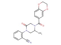 2-[4-(2,3-dihydro-1,4-benzodioxin-6-ylcarbonyl)-5-methyl-2-oxo-1-piperazinyl]benzonitrile