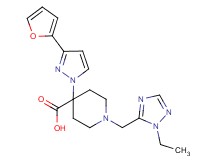 1-[(1-ethyl-1H-1,2,4-triazol-5-yl)methyl]-4-[3-(2-furyl)-1H-pyrazol-1-yl]piperidine-4-carboxylic acid