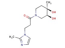 (3S*,4R*)-4-methyl-1-[3-(2-methyl-1H-imidazol-1-yl)propanoyl]piperidine-3,4-diol