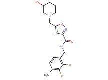 N-(2,3-difluoro-4-methylbenzyl)-5-[(3-hydroxy-1-piperidinyl)methyl]-3-isoxazolecarboxamide