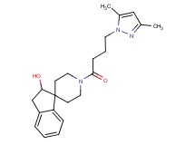 1'-[4-(3,5-dimethyl-1H-pyrazol-1-yl)butanoyl]-2,3-dihydrospiro[indene-1,4'-piperidin]-2-ol