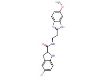 5-chloro-N-[2-(6-methoxy-1H-benzimidazol-2-yl)ethyl]indoline-2-carboxamide