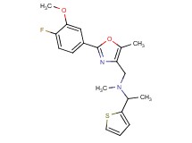 N-{[2-(4-fluoro-3-methoxyphenyl)-5-methyl-1,3-oxazol-4-yl]methyl}-N-methyl-1-(2-thienyl)ethanamine