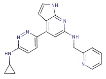 4-[6-(cyclopropylamino)pyridazin-3-yl]-N-(pyridin-2-ylmethyl)-1H-pyrrolo[2,3-b]pyridin-6-amine