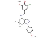 2-chloro-6-methoxy-4-({[1-(4-methoxyphenyl)-6,6-dimethyl-4,5,6,7-tetrahydro-1H-indazol-4-yl]amino}methyl)phenol