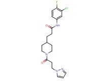 N-(3-chloro-4-fluorophenyl)-3-{1-[3-(1H-pyrazol-1-yl)propanoyl]-4-piperidinyl}propanamide