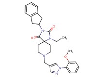 3-(2,3-dihydro-1H-inden-2-yl)-1-ethyl-8-{[1-(2-methoxyphenyl)-1H-pyrazol-4-yl]methyl}-1,3,8-triazaspiro[4.5]decane-2,4-dione