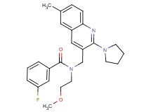 3-fluoro-N-(2-methoxyethyl)-N-{[6-methyl-2-(1-pyrrolidinyl)-3-quinolinyl]methyl}benzamide