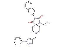 3-(2,3-dihydro-1H-inden-2-yl)-1-ethyl-8-[(1-phenyl-1H-pyrazol-4-yl)methyl]-1,3,8-triazaspiro[4.5]decane-2,4-dione