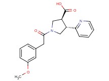 (3S*,4S*)-1-[(3-methoxyphenyl)acetyl]-4-pyridin-2-ylpyrrolidine-3-carboxylic acid
