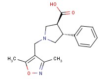 (3S*,4R*)-1-[(3,5-dimethylisoxazol-4-yl)methyl]-4-phenylpyrrolidine-3-carboxylic acid