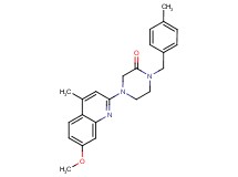 4-(7-methoxy-4-methyl-2-quinolinyl)-1-(4-methylbenzyl)-2-piperazinone