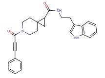 N-[2-(1H-indol-3-yl)ethyl]-6-(3-phenyl-2-propynoyl)-6-azaspiro[2.5]octane-1-carboxamide
