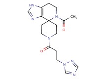 5-acetyl-1'-[3-(1H-1,2,4-triazol-1-yl)propanoyl]-1,5,6,7-tetrahydrospiro[imidazo[4,5-c]pyridine-4,4'-piperidine]