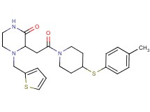 3-(2-{4-[(4-methylphenyl)thio]-1-piperidinyl}-2-oxoethyl)-4-(2-thienylmethyl)-2-piperazinone