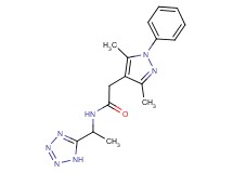 2-(3,5-dimethyl-1-phenyl-1H-pyrazol-4-yl)-N-[1-(1H-tetrazol-5-yl)ethyl]acetamide