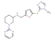 N-({5-[(4-methyl-4H-1,2,4-triazol-3-yl)thio]-2-furyl}methyl)-1-(2-pyrimidinyl)-3-piperidinamine