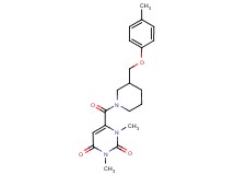1,3-dimethyl-6-({3-[(4-methylphenoxy)methyl]-1-piperidinyl}carbonyl)-2,4(1H,3H)-pyrimidinedione