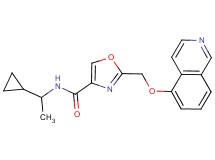 N-(1-cyclopropylethyl)-2-[(5-isoquinolinyloxy)methyl]-1,3-oxazole-4-carboxamide