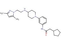 2-cyclopentyl-N-[3-(4-{[2-(3,5-dimethyl-1H-pyrazol-1-yl)ethyl]amino}-1-piperidinyl)phenyl]acetamide