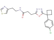 3-{5-[1-(4-chlorophenyl)cyclobutyl]-1,3,4-oxadiazol-2-yl}-N-[2-(1,3-thiazol-4-yl)ethyl]propanamide