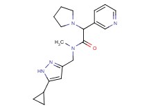 N-[(5-cyclopropyl-1H-pyrazol-3-yl)methyl]-N-methyl-2-(3-pyridinyl)-2-(1-pyrrolidinyl)acetamide