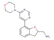 1-[7-(6-morpholin-4-ylpyrimidin-4-yl)-2,3-dihydro-1-benzofuran-2-yl]methanamine