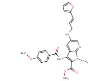 methyl 5-{[(2E)-3-(2-furyl)-2-propen-1-yl]amino}-3-[(4-methoxybenzoyl)amino]-1-methyl-1H-pyrrolo[2,3-b]pyridine-2-carboxylate