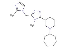 1-cycloheptyl-3-{4-methyl-5-[(2-methyl-1H-imidazol-1-yl)methyl]-4H-1,2,4-triazol-3-yl}piperidine
